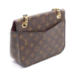 Louis Vuitton Canvas Monogram Leather Shoulder Brown Passy Bag Black